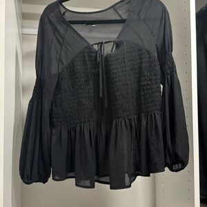 Long sleeve black blouse